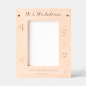 Custom Mr & Mrs Keepsake Wedding Day Houten Gegraveerde Lijstjes (Voorkant)