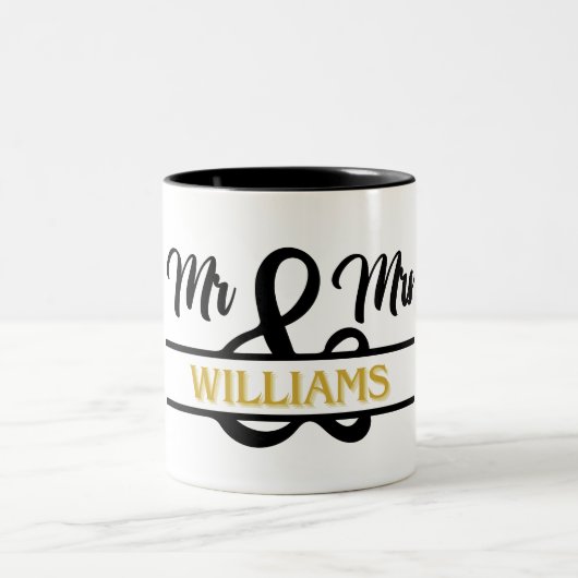 Custom Mr & Mrs Mok met gepersonaliseerde namen (Center)