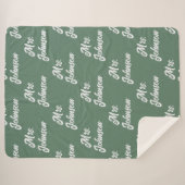 Custom Mr & Mrs Newlywed Blanket for Bride & Groom Sherpa Deken (Voorkant (horizontaal))