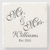 Custom Mr & Mrs Wedding Onderzetters (Voorkant)