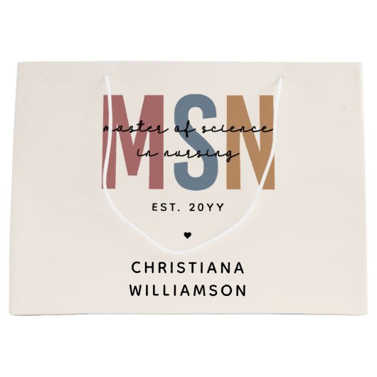 Custom MSN Master of Science in Verpleegkundig Afs Groot Cadeauzakje (Voorkant)