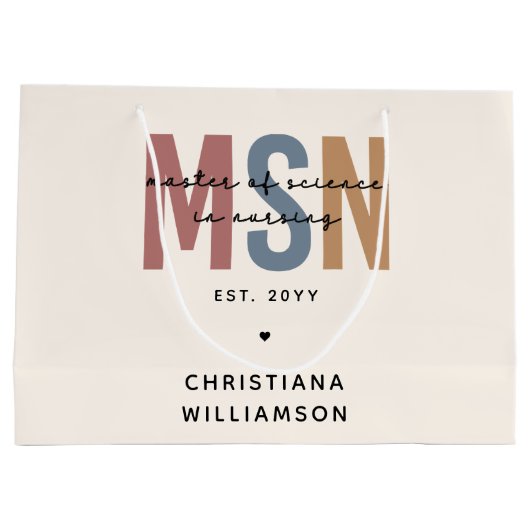 Custom MSN Master of Science in Verpleegkundig Afs Groot Cadeauzakje (Achterkant)