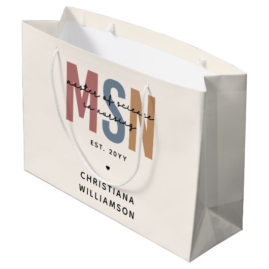 Custom MSN Master of Science in Verpleegkundig Afs Groot Cadeauzakje (Achterkant Gekanteld)