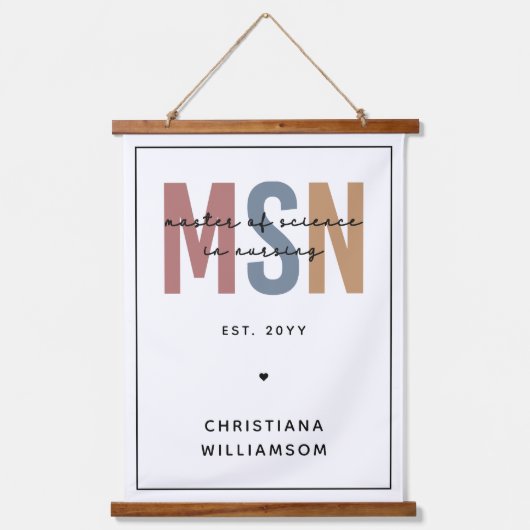 Custom MSN Master of Science in Verpleegkundig Afs Hangend Wandkleed (Voorkant)