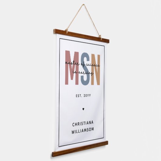 Custom MSN Master of Science in Verpleegkundig Afs Hangend Wandkleed (Gebogen)