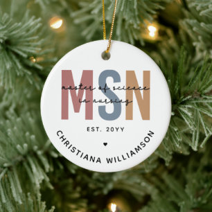 Custom MSN Master of Science in Verpleegkundig Afs Keramisch Ornament