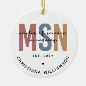 Custom MSN Master of Science in Verpleegkundig Afs Keramisch Ornament (Voorkant)