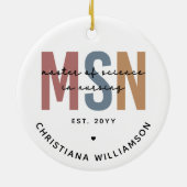 Custom MSN Master of Science in Verpleegkundig Afs Keramisch Ornament (Achterkant)