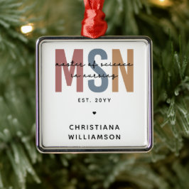 Custom MSN Master of Science in Verpleegkundig Afs Metalen Ornament
