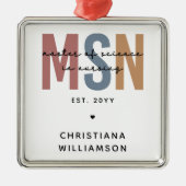 Custom MSN Master of Science in Verpleegkundig Afs Metalen Ornament (Voorkant)