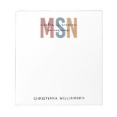 Custom MSN Master of Science in Verpleegkundig Afs Notitieblok (Voorkant)