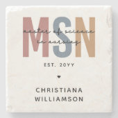 Custom MSN Master of Science in Verpleegkundig Afs Stenen Onderzetter (Voorkant)