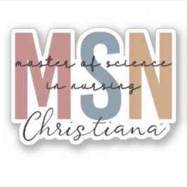 Custom MSN Master of Science in Verpleegkundig Afs Sticker