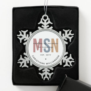 Custom MSN Master of Science in Verpleegkundig Afs Tin Sneeuwvlok Ornament