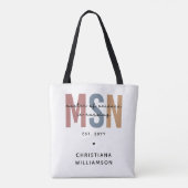 Custom MSN Master of Science in Verpleegkundig Afs Tote Bag (Achterkant)