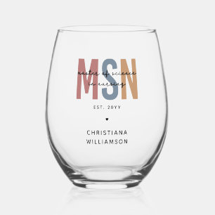 Custom MSN Master of Science in Verpleegkundig Afs Wijnglas Zonder Voet
