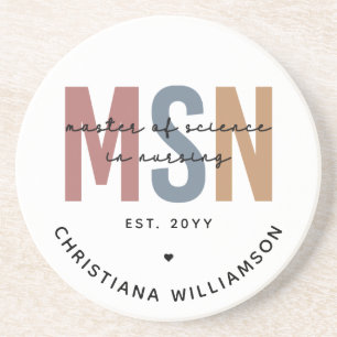 Custom MSN Master of Science in Verpleegkundig Afs Zandsteen Onderzetter