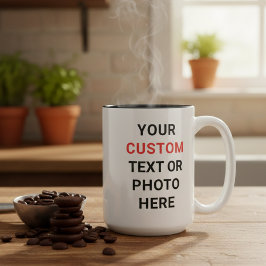 Custom Mug | Add Text, Photo, Logo or Design Here  Tweekleurige Koffiemok