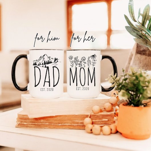 Custom Mug for Mom & Dad, New Parents Gift Set Mok