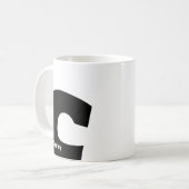 Custom mug monogram initial letter modern minimal koffiemok (Voorkant links)