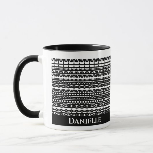 Custom Mug with Hidden Text in Geometric Pattern Mok (Links)