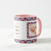 Custom Mum's roze beste moeder ooit foto thee koff Mok (Voorkant rechts)