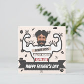 Custom Muscle Dad Fotokaart Feestdagenkaart (Staand voorkant)