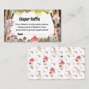 Custom Mushroom baby shower Woodland luier loterij Informatiekaartje