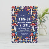 Custom Mushroom Fun-gi Kaart, Mushroom Pun Birthda Kaart (Staand voorkant)