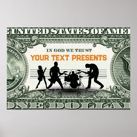 Custom Music Band en geld Poster (Voorkant)