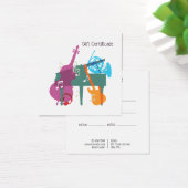 Custom Music Lessons Gift Certificate Vierkante Visitekaartjes (Bureau)