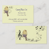 Custom Music Notes & Bird Music Business Visitekaartje (Voorkant / Achterkant)