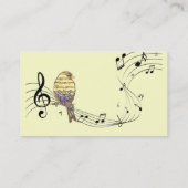 Custom Music Notes & Bird Music Business Visitekaartje (Achterkant)