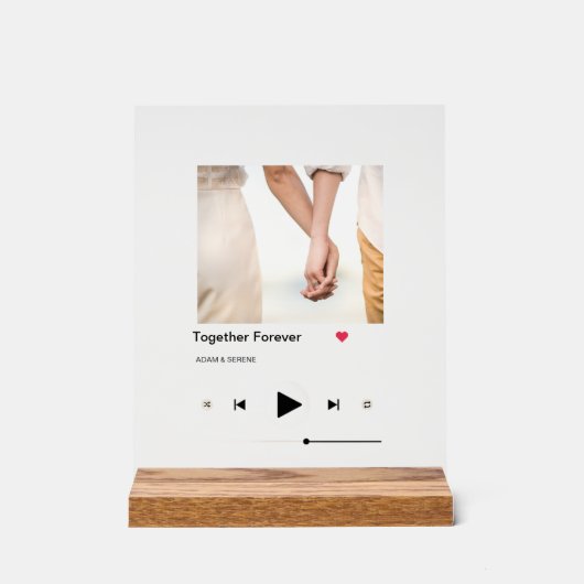 Custom Music Player – Voeg uw foto en naam toe Acryl Bord (Voorkant)
