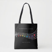 Custom Music School Rainbow Muzieknoten Tote Bag (Voorkant)