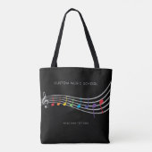 Custom Music School Rainbow Muzieknoten Tote Bag (Achterkant)