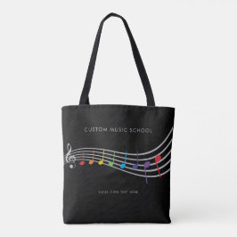 Custom Music School Rainbow Muzieknoten Tote Bag