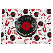 Custom Music Theme Birthday Large Paper Bag Groot Cadeauzakje (Voorkant)