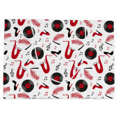 Custom Music Theme Birthday Large Paper Bag Groot Cadeauzakje (Achterkant)