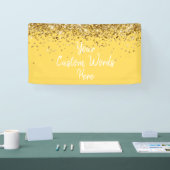 Custom Mustard Yellow & Gold Birthday Party Photo Spandoek (Beurs)