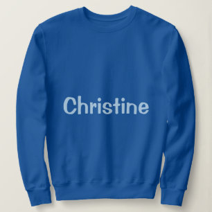 Custom Naam Blauw Vrouwen Basic Sweatshirt