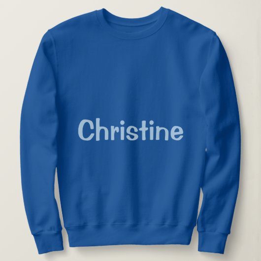 Custom Naam Blauw Vrouwen Basic Sweatshirt (Design voorkant)