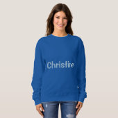 Custom Naam Blauw Vrouwen Basic Sweatshirt (Voorkant volledig)
