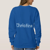 Custom Naam Blauw Vrouwen Basic Sweatshirt (Achterkant)