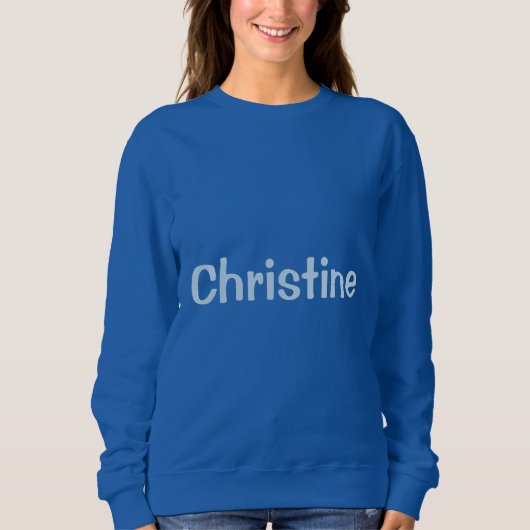 Custom Naam Blauw Vrouwen Basic Sweatshirt (Voorkant)