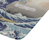 Custom naam de grote golf navy blauw snijplank (Hoek)