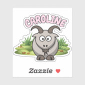 Custom Naam Geit Boerderij Cartoon Dier Sticker (Vel)