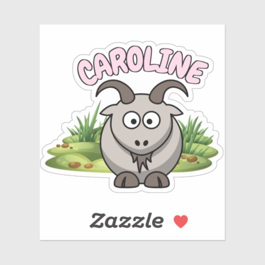 Custom Naam Geit Boerderij Cartoon Dier Sticker (Vel)