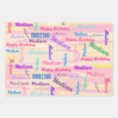 Custom NAAM Happy Birthday Girl's Gift Pink Inpakpapier Vel (Voorkant 3)