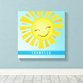 CUSTOM NAAM helder vet modern gelukkig zonneschijn Canvas Afdruk (Insitu (Houten vloer))